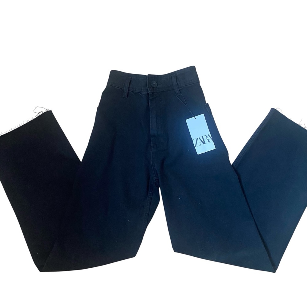 Zara Dark Black Straight Jeans
